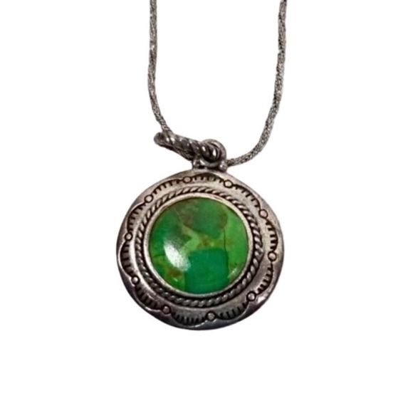 BARSE Green Turquoise Sterling Silver Necklace - Picture 6 of 14